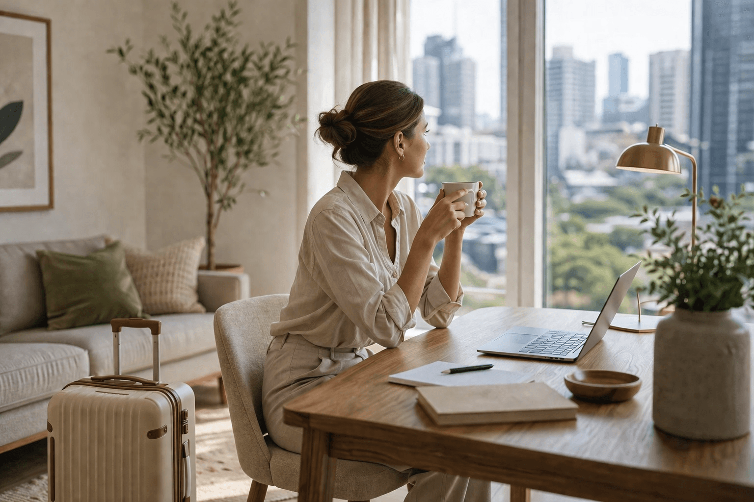 Warm Los Angeles interior that reflects the work hubs we plan around